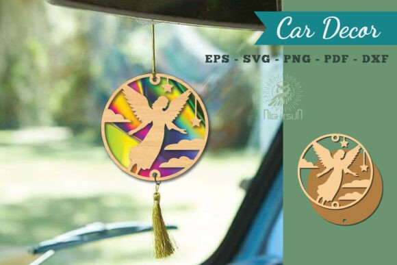 Angel Mom Car Decor: Laser Cutting & Ornaments