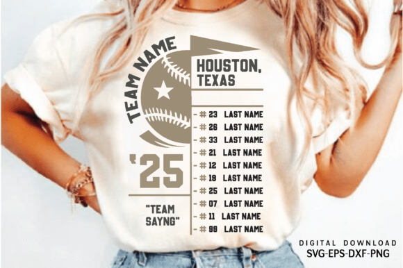 Baseball Roster SVG: Graphics for T-Shirt Designs