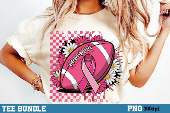 Breast Cancer Checkered Floral Football Graphics