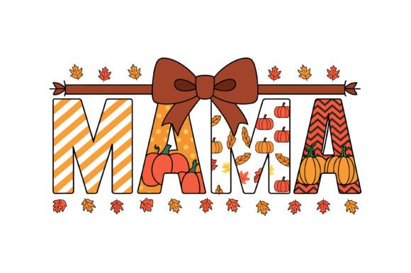 Fall Pumpkin Mama Design: Graphics & T-Shirt Designs