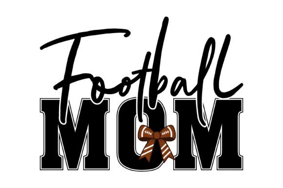 Football Mom SVG with Bow: Graphics for T-Shirt Designs