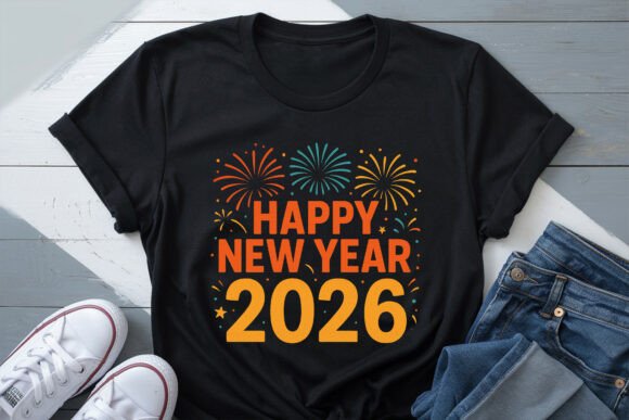 Happy New Year 2026 Shirt PNG: Graphics for T-Shirt Designs