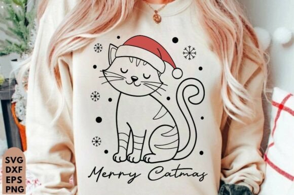 Merry Catmas SVG: Fresh Graphics for T-Shirt Designs