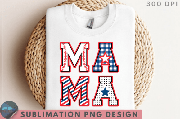 Retro Baseball Mama: Graphics & Illustrations