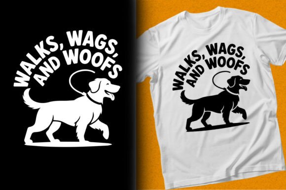 Walks Wags and Woofs: Dog Graphics & T-Shirt Designs
